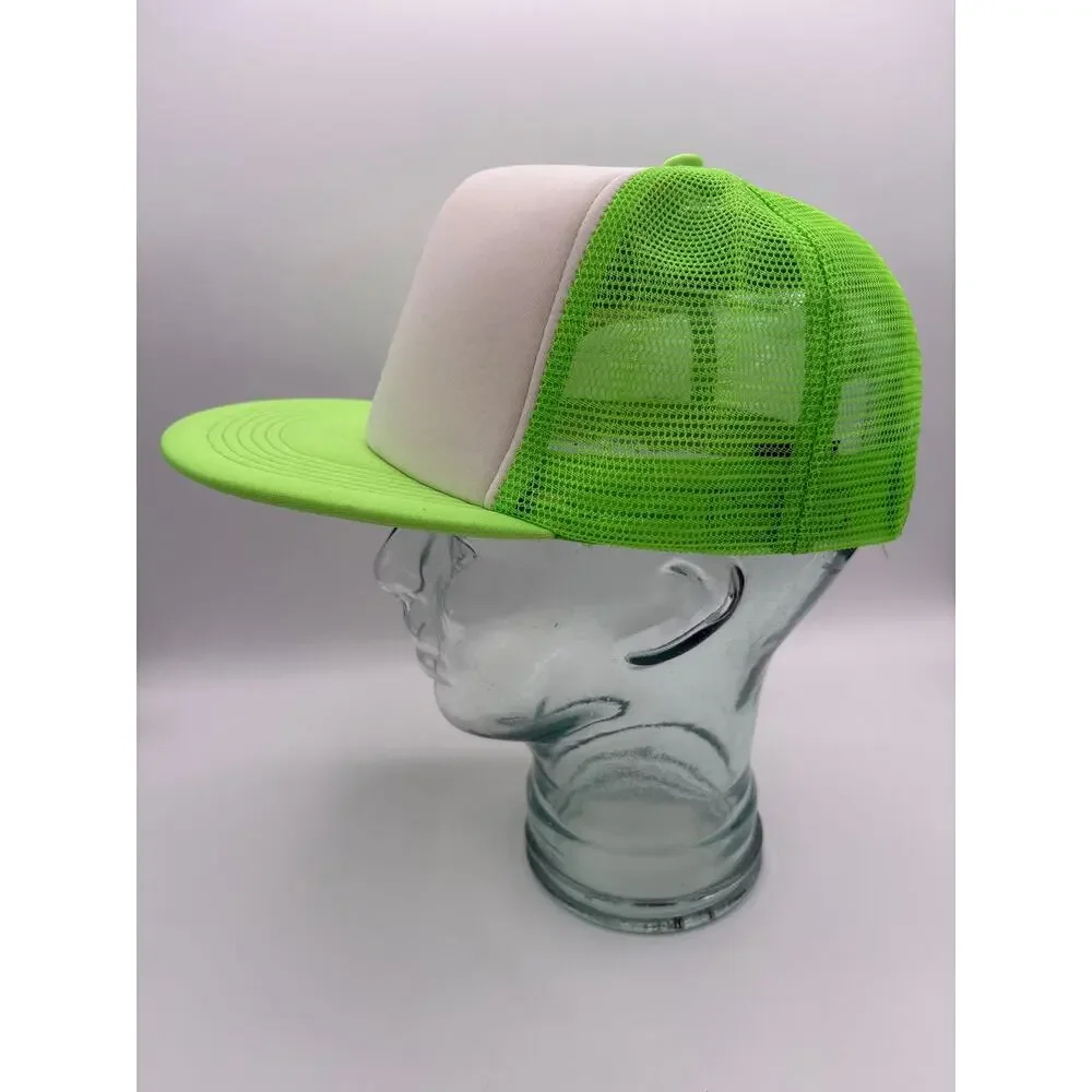 Taco Bell Retro Neon Green White Logo Snap Back Mesh Adjustable Trucker Hat OSFA